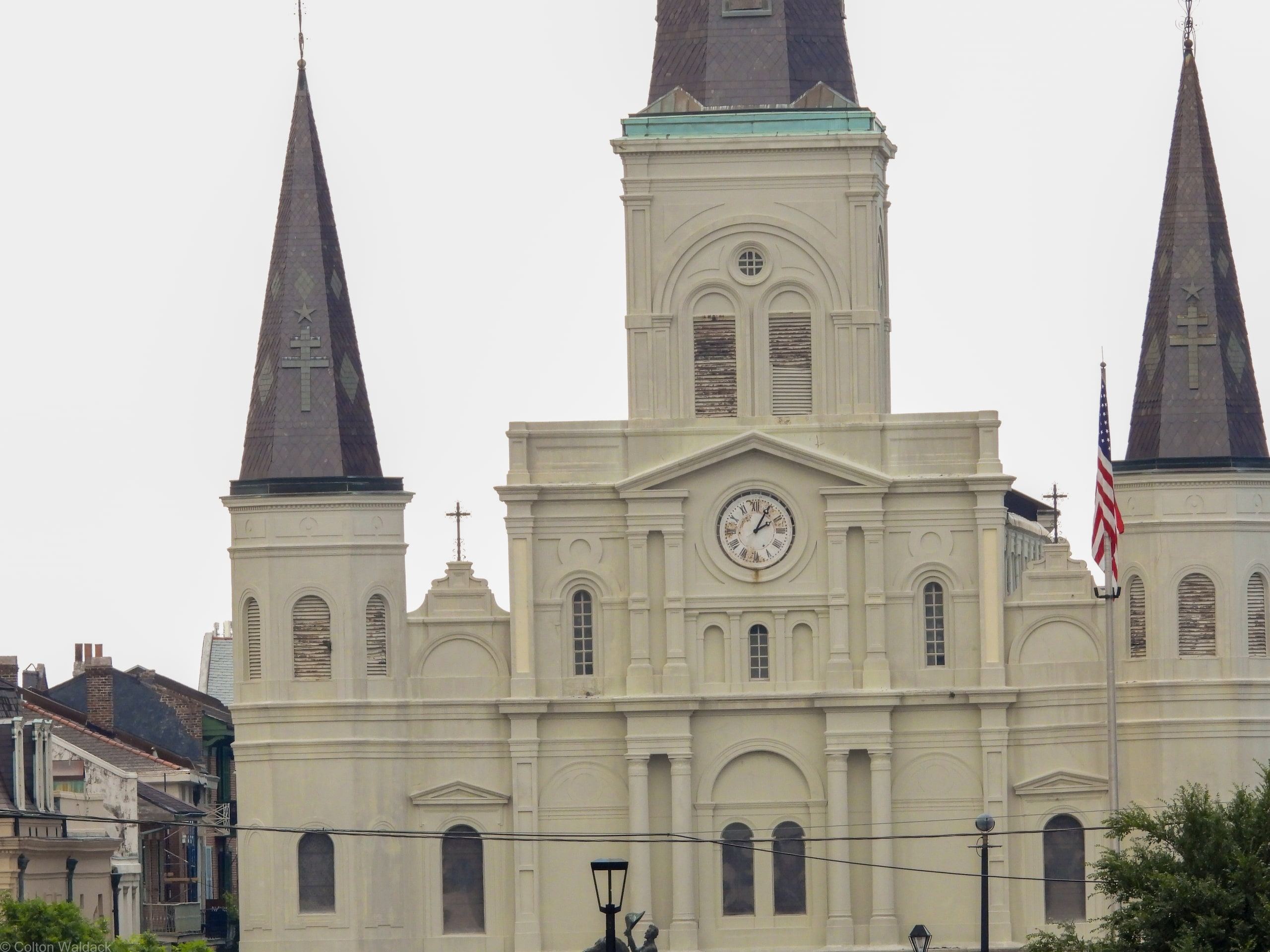 St. Louis Cathedral spires above the French Quarter